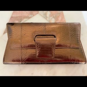 Genuine snake skin clutch